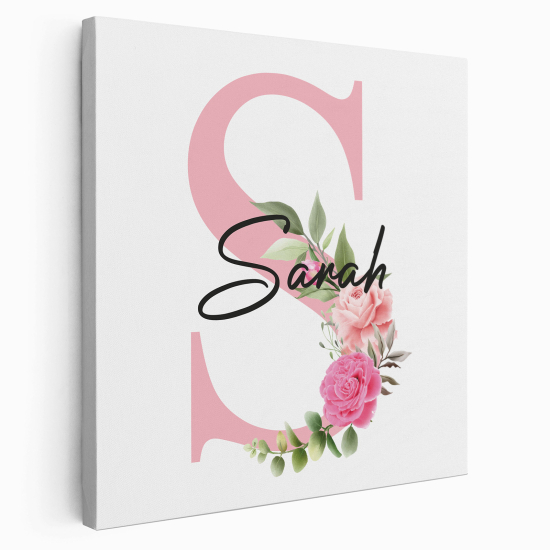 Personalized Monogram canvas print - Letter S