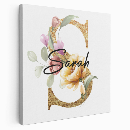 Personalized Monogram canvas print - Letter S