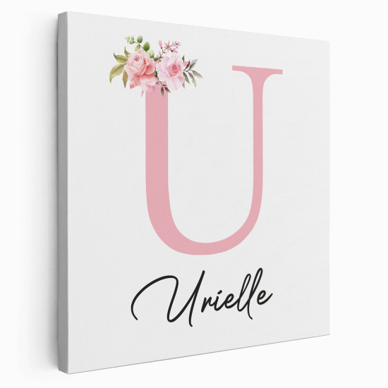 Personalized Monogram canvas print - Letter U