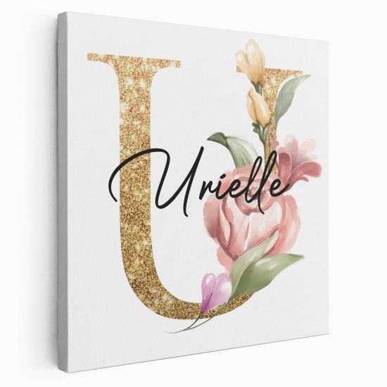 Personalized Monogram canvas print - Letter U