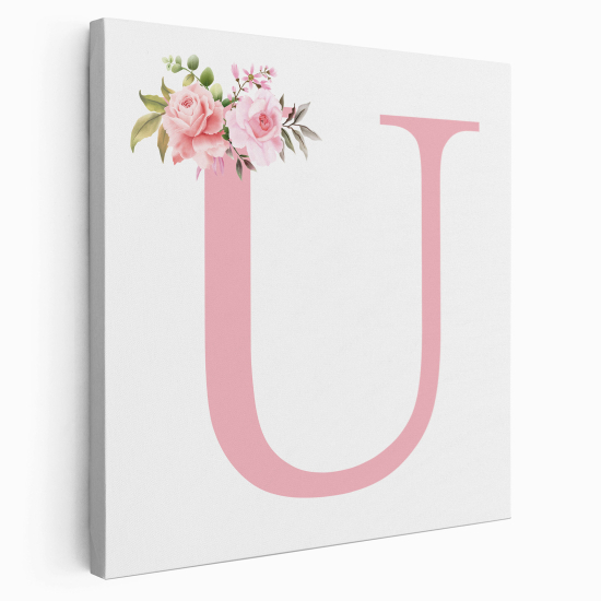 Personalized Monogram canvas print - Letter U