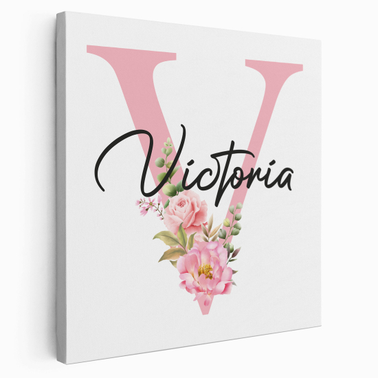 Personalized Monogram canvas print - Letter V