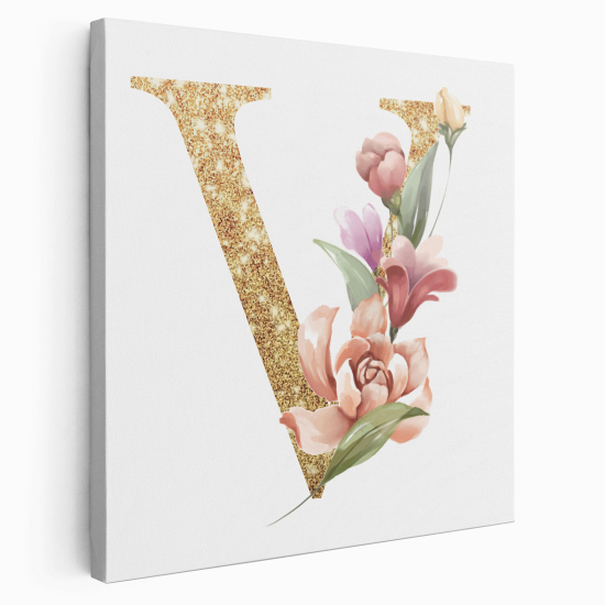 Personalized Monogram canvas print - Letter V