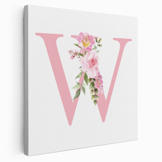 Personalized Monogram canvas print - Letter W