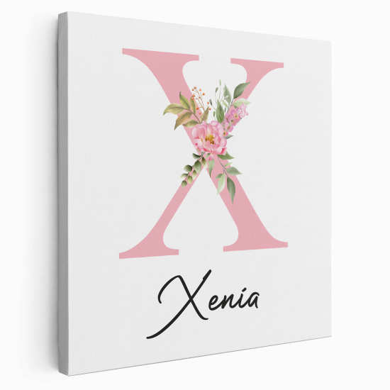 Personalized Monogram canvas print - Letter X