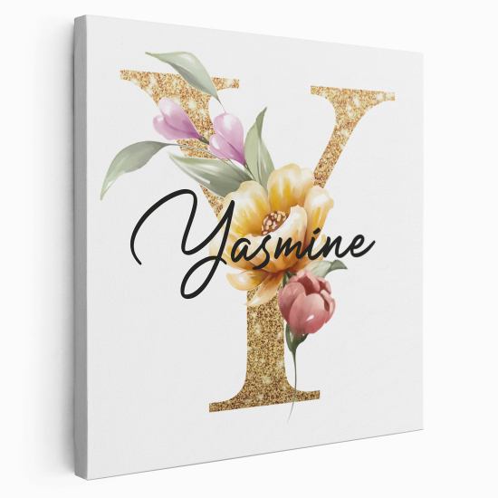 Personalized Monogram canvas print - Letter Y