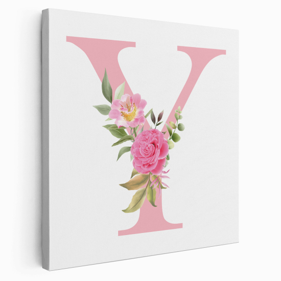 Personalized Monogram canvas print - Letter Y