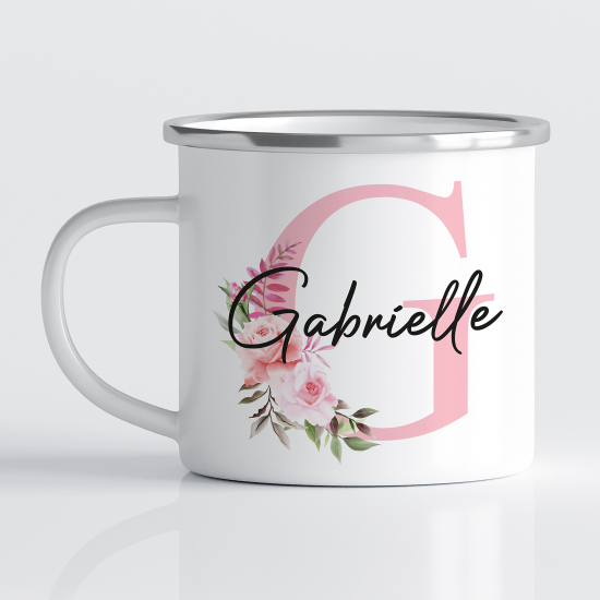 Personalized Monogram Enamel Mug - Letter G