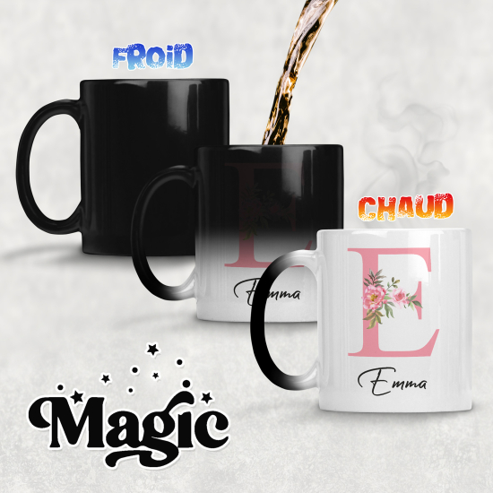 Personalized Monogram Magic Mug - Letter E