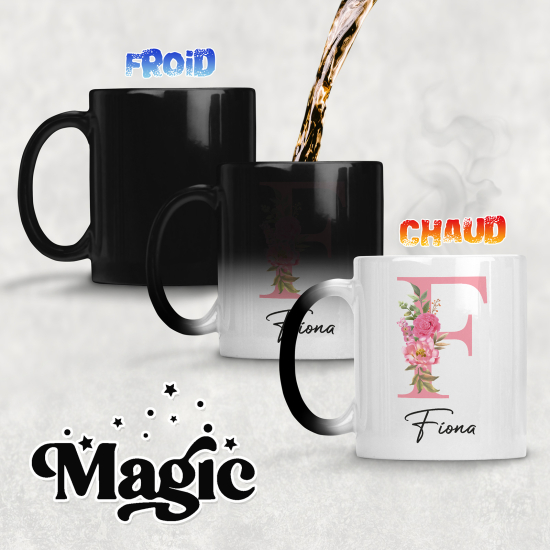 Personalized Monogram Magic Mug - Letter F