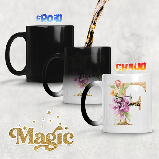 Personalized Monogram Magic Mug - Letter F