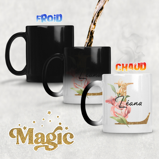 Personalized Monogram Magic Mug - Letter L