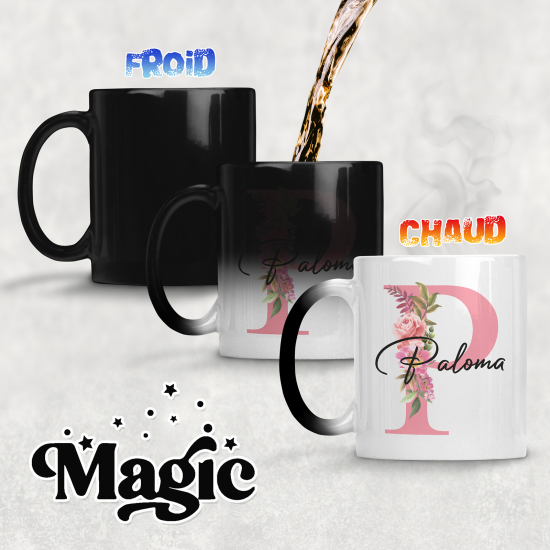 Personalized Monogram Magic Mug - Letter P