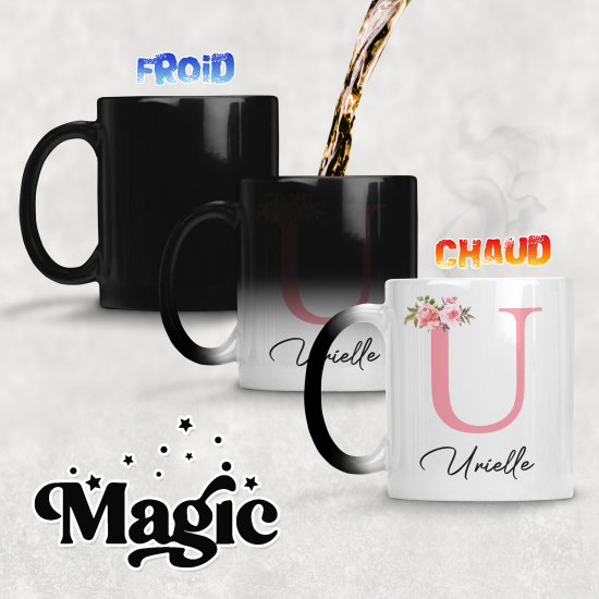 Personalized Monogram Magic Mug - Letter U