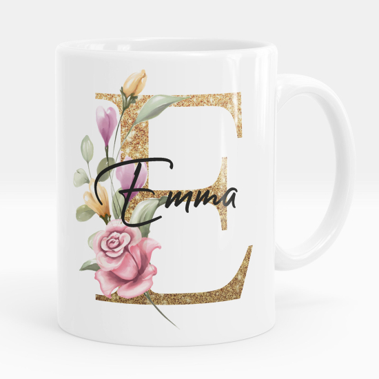 Personalized Monogram Mug - Letter E