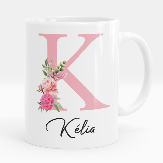 Personalized Monogram Mug - Letter K