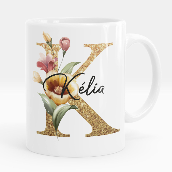 Personalized Monogram Mug - Letter K