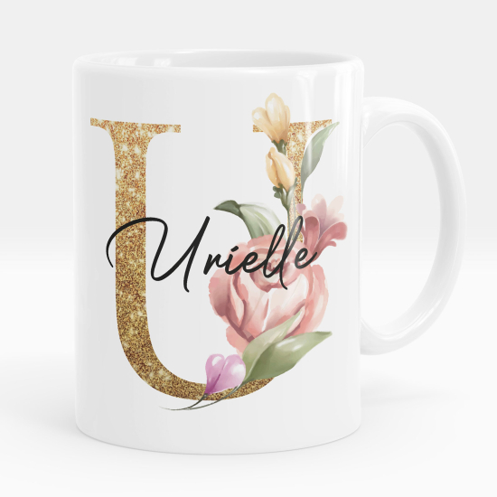 Personalized Monogram Mug - Letter U