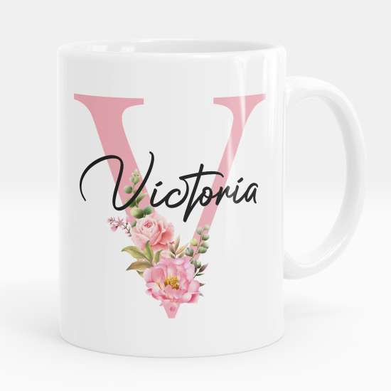 Personalized Monogram Mug - Letter V