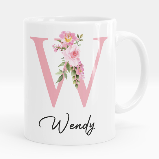 Personalized Monogram Mug - Letter W