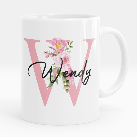 Personalized Monogram Mug - Letter W