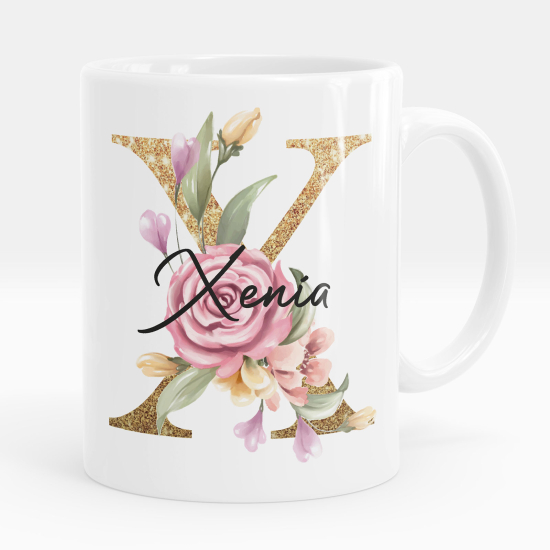 Personalized Monogram Mug - Letter X