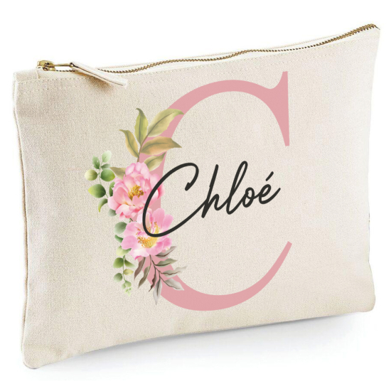 Personalized Monogram Pencil / Pouch - Letter C