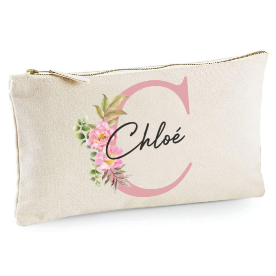 Personalized Monogram Pencil / Pouch - Letter C