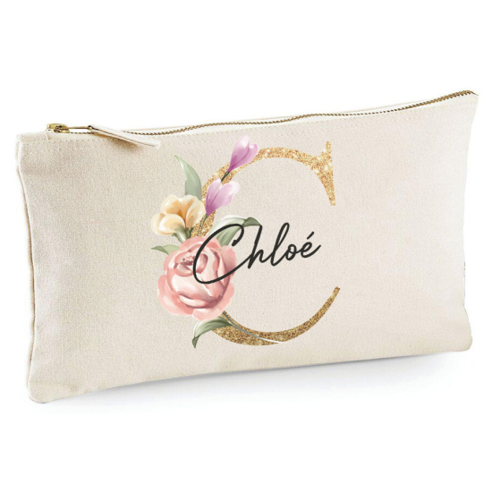 Personalized Monogram Pencil / Pouch - Letter C