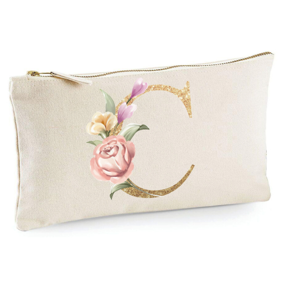 Personalized Monogram Pencil / Pouch - Letter C