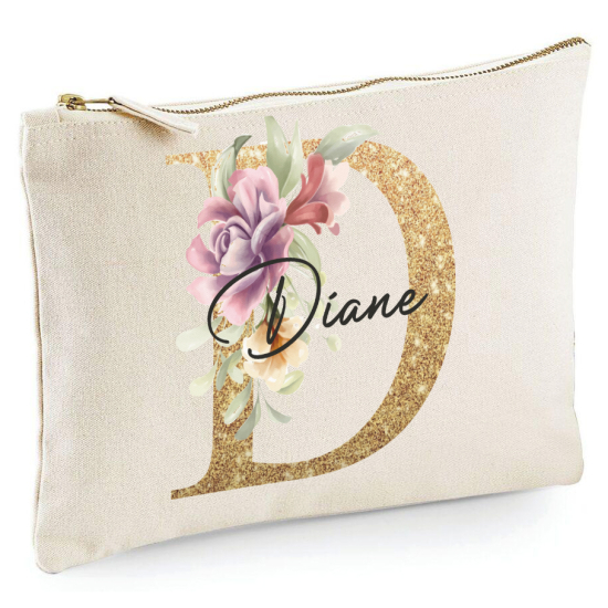 Personalized Monogram Pencil / Pouch - Letter D