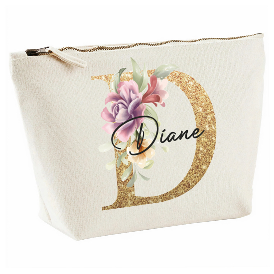 Personalized Monogram Pencil / Pouch - Letter D