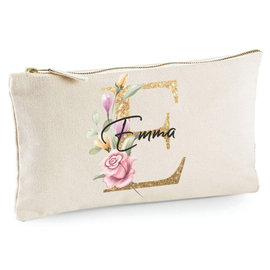 Personalized Monogram Pencil / Pouch - Letter E