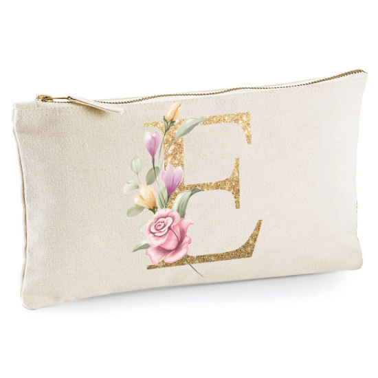 Personalized Monogram Pencil / Pouch - Letter E