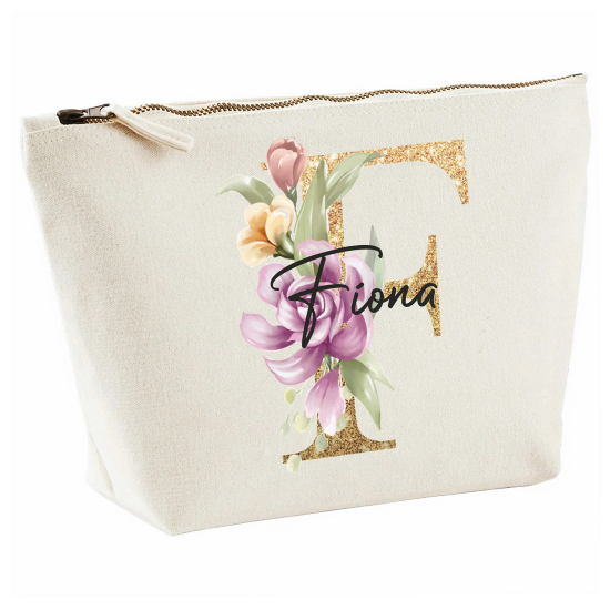 Personalized Monogram Pencil / Pouch - Letter F