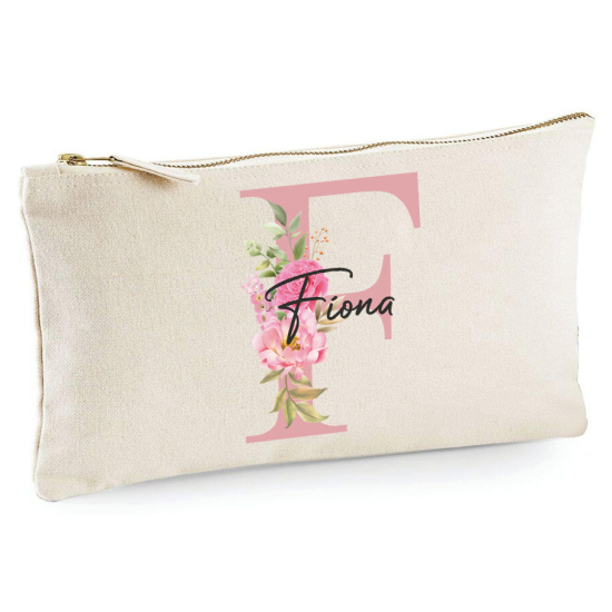 Personalized Monogram Pencil / Pouch - Letter F