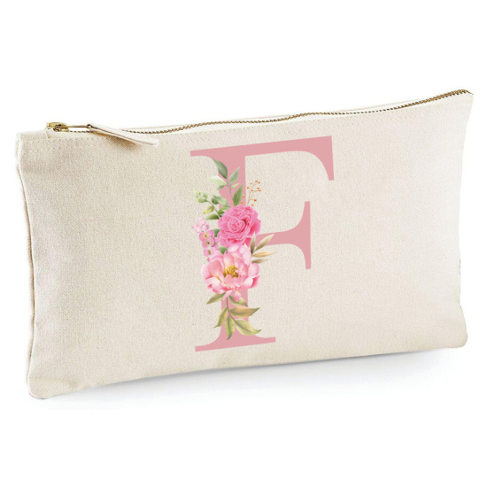 Personalized Monogram Pencil / Pouch - Letter F