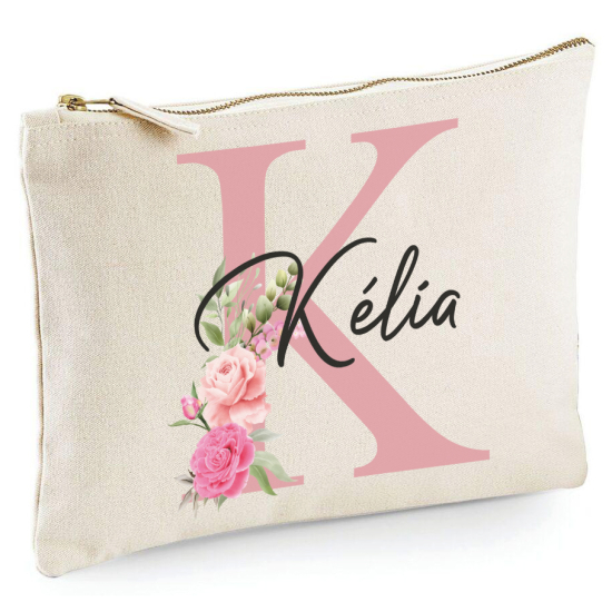 Personalized Monogram Pencil / Pouch - Letter K