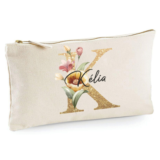 Personalized Monogram Pencil / Pouch - Letter K