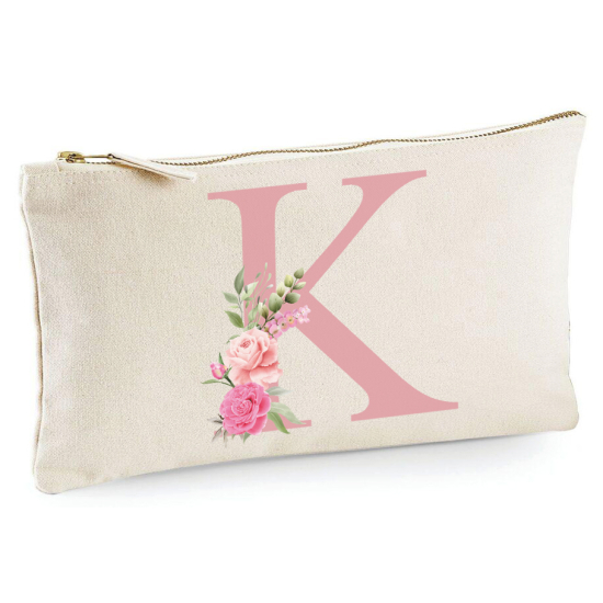 Personalized Monogram Pencil / Pouch - Letter K