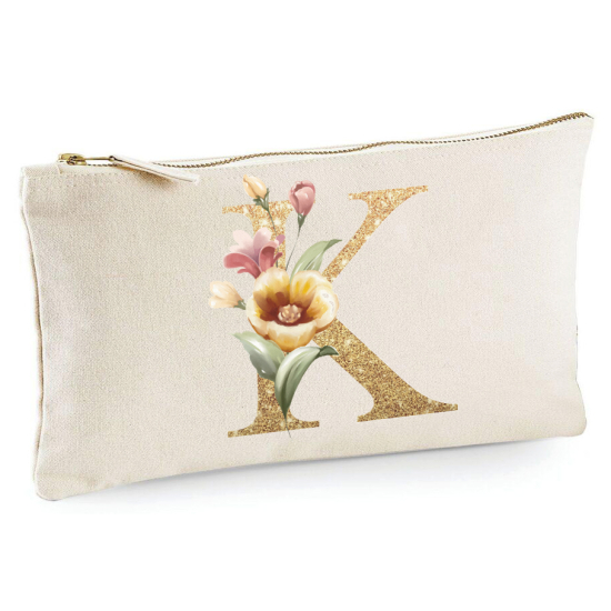 Personalized Monogram Pencil / Pouch - Letter K