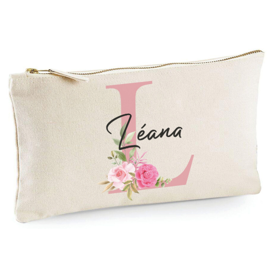 Personalized Monogram Pencil / Pouch - Letter L