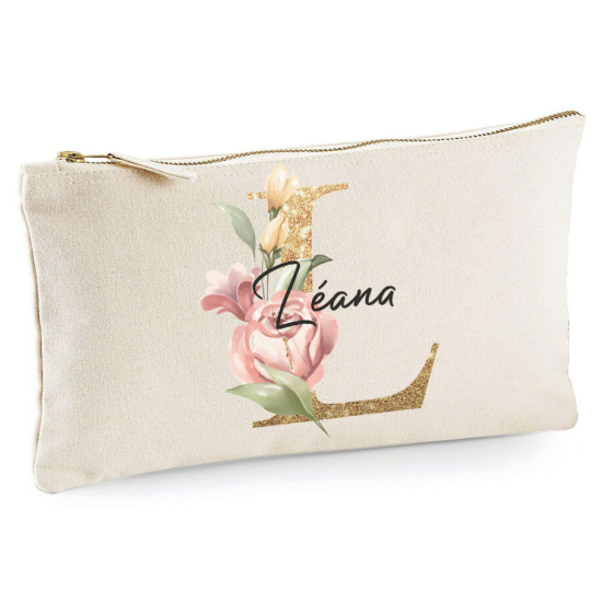 Personalized Monogram Pencil / Pouch - Letter L