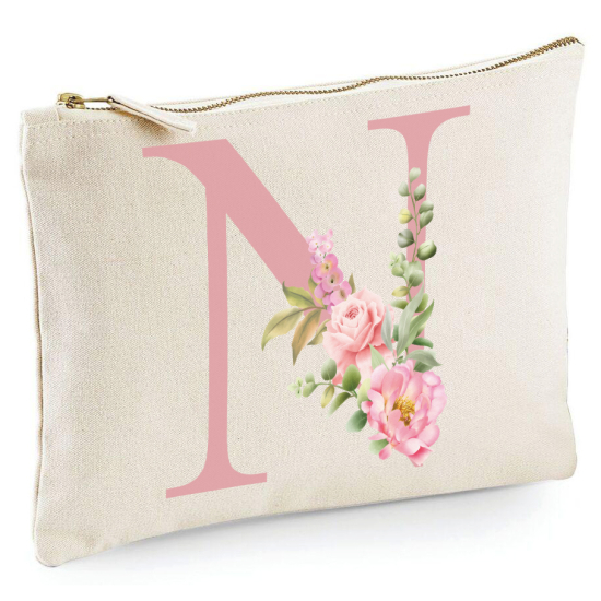 Personalized Monogram Pencil / Pouch - Letter N