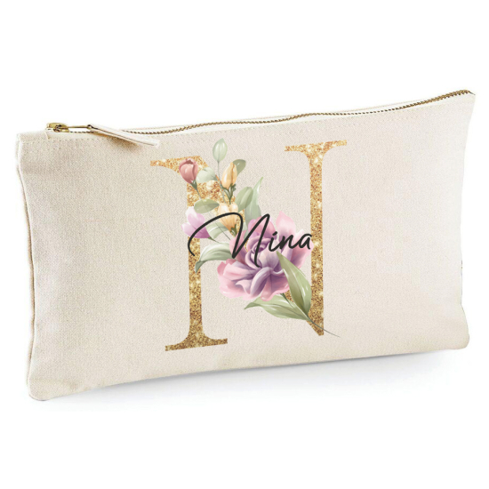 Personalized Monogram Pencil / Pouch - Letter N