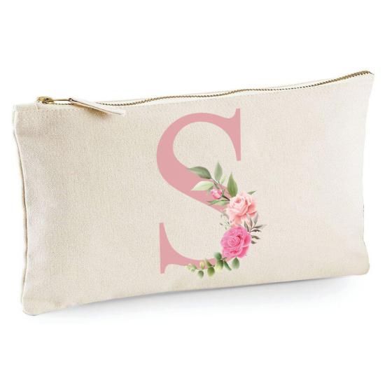 Personalized Monogram Pencil / Pouch - Letter S