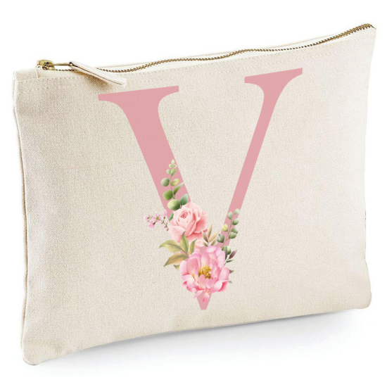 Personalized Monogram Pencil / Pouch - Letter V