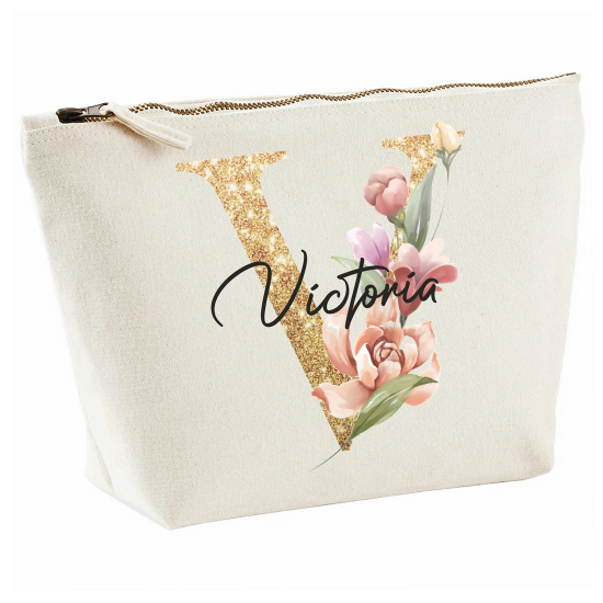 Personalized Monogram Pencil / Pouch - Letter V