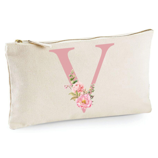 Personalized Monogram Pencil / Pouch - Letter V