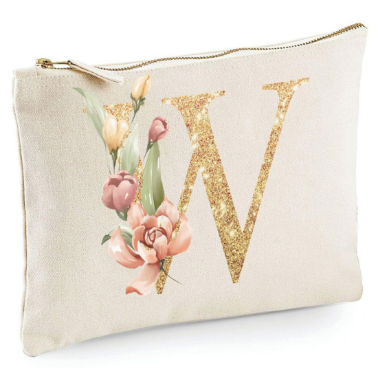 Personalized Monogram Pencil / Pouch - Letter W